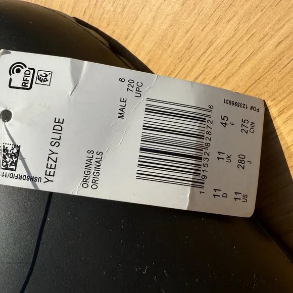 Imitation Yeezy  Men's Slides new w/ tags Onyx 11 - Picture 4 of 6